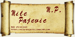 Mile Pajević vizit kartica